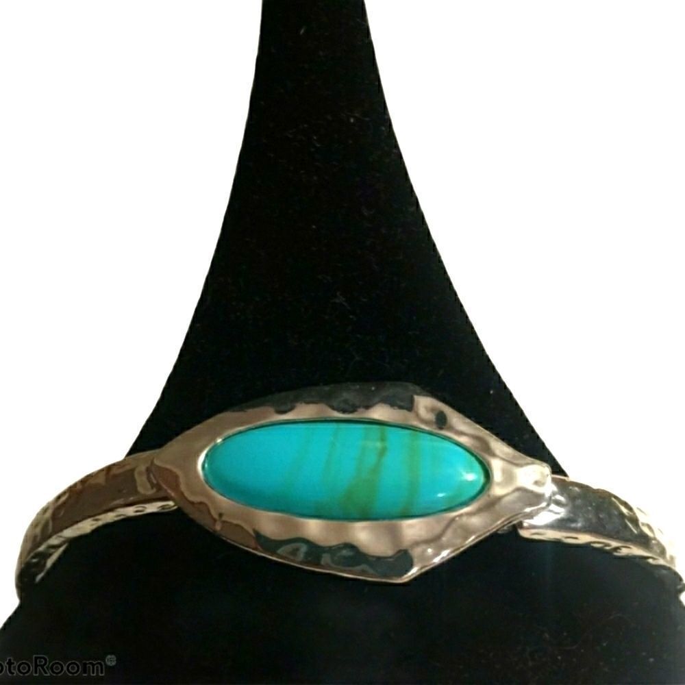 Turquoise & silver plated bracelet